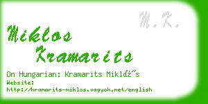 miklos kramarits business card